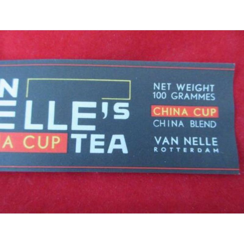 2 Van Nelle thee labels.China cup TEA Export Uit 1952