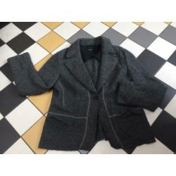 Claudia strater grijs wol wollen jasje blazer 44