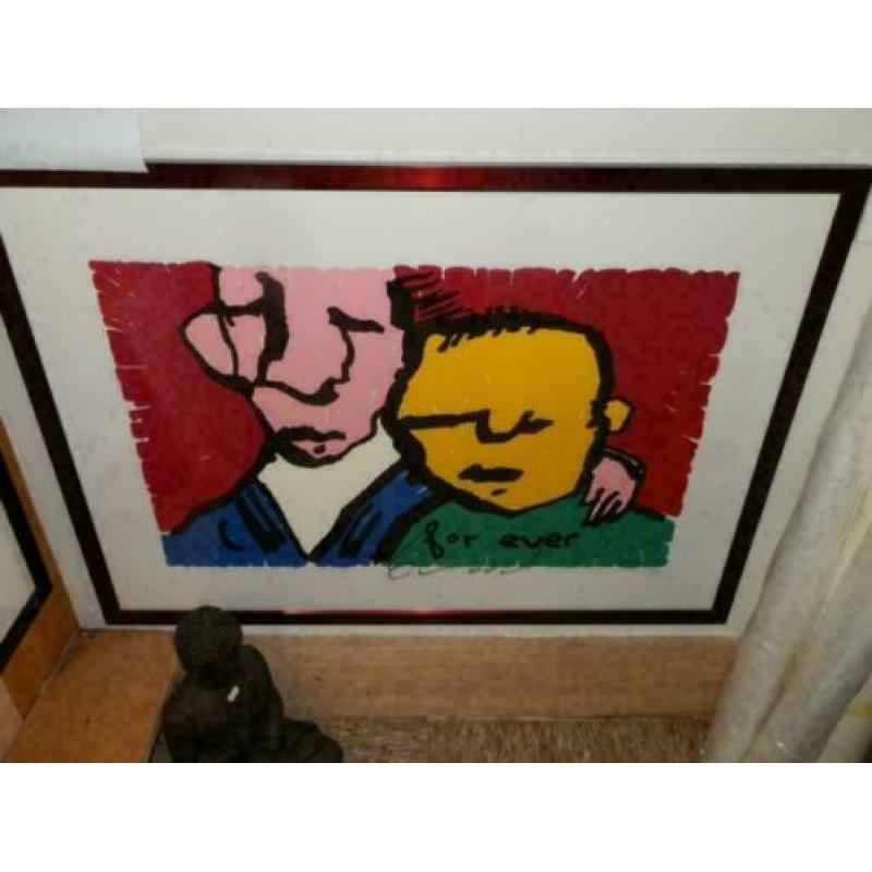 Herman Brood zeefdruk FOR EVER handgesigneerd incl lijst