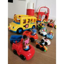 Little people boerderij, mijn, schoolbus, auto's, garage