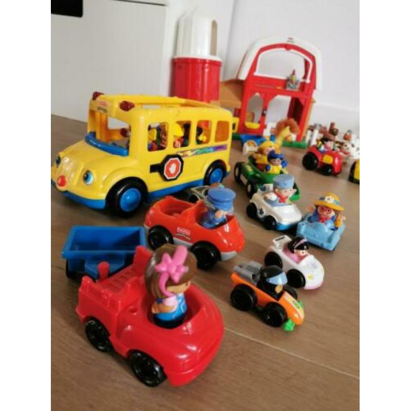 Little people boerderij, mijn, schoolbus, auto's, garage