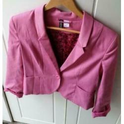 Roze blazer van H&M maat 38