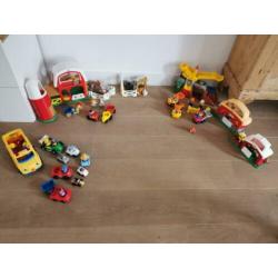 Little people boerderij, mijn, schoolbus, auto's, garage