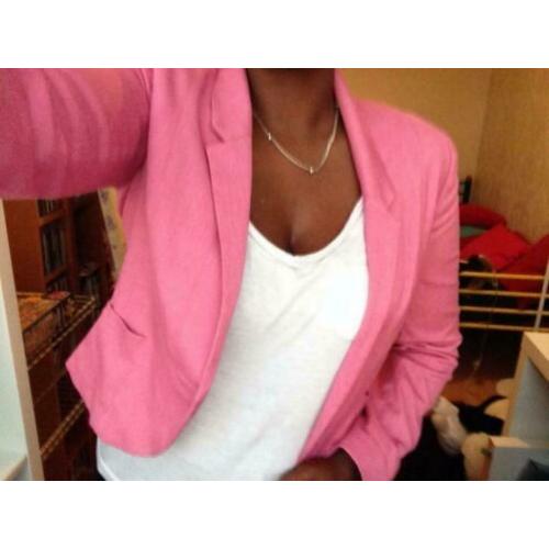Roze blazer van H&M maat 38