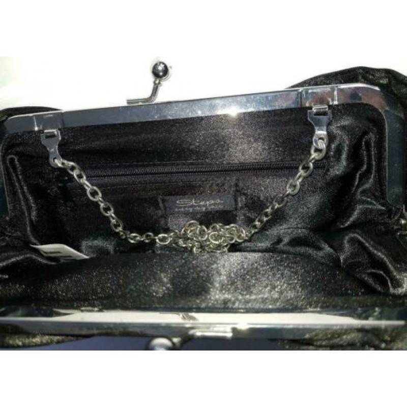 Steps zwarte clutch met strass (als nieuw)