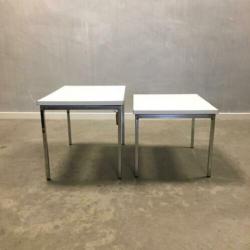 Jaren 70 bijzettafels 2x vintage mimiset design retro tafels