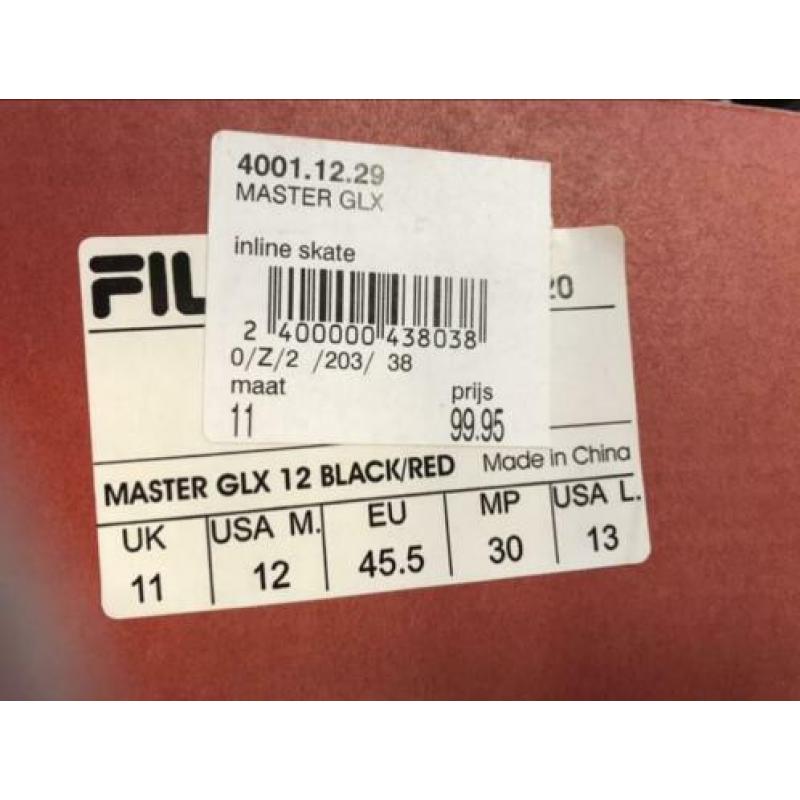 Fila inlineskates master maat 45,5 NIEUW!