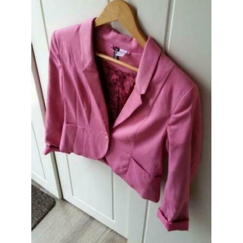 Roze blazer van H&M maat 38