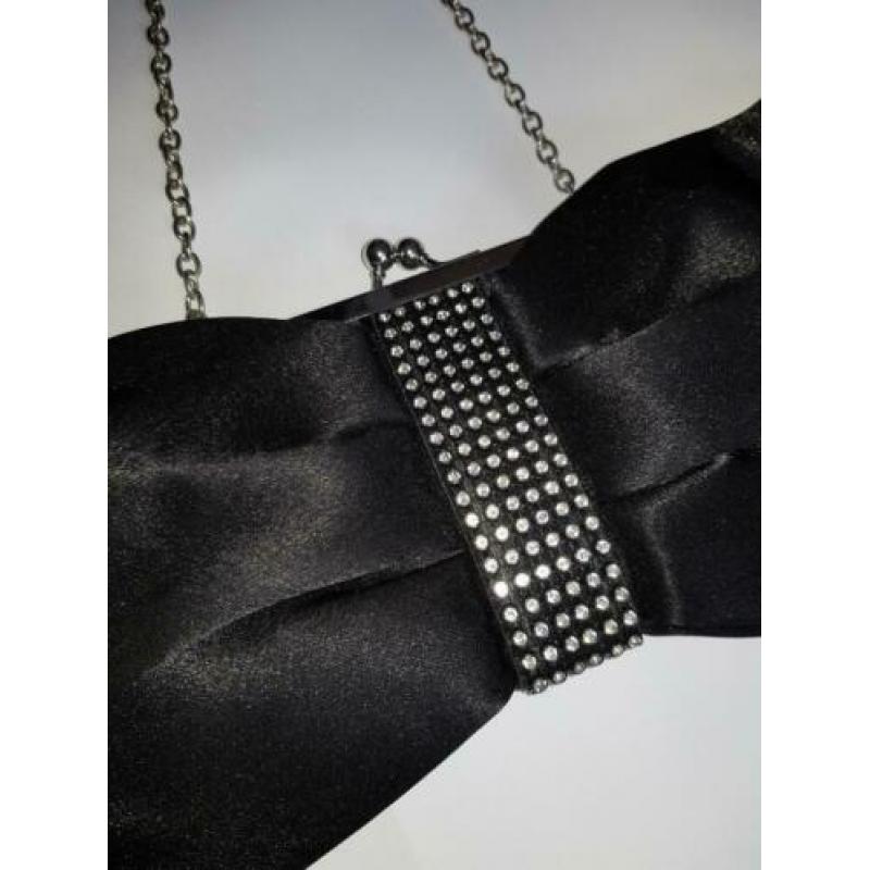 Steps zwarte clutch met strass (als nieuw)