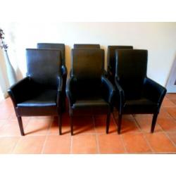 6 eetkamerstoelen leer