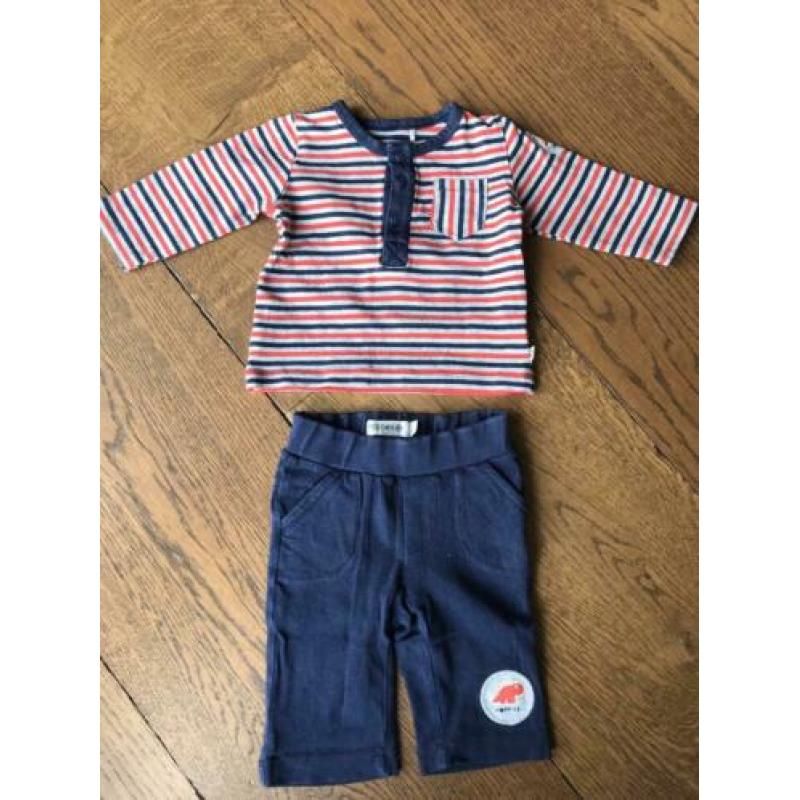 4 Noppies kledingsetjes blauw/grijs/rood