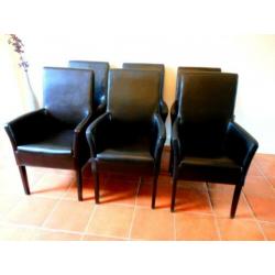 6 eetkamerstoelen leer