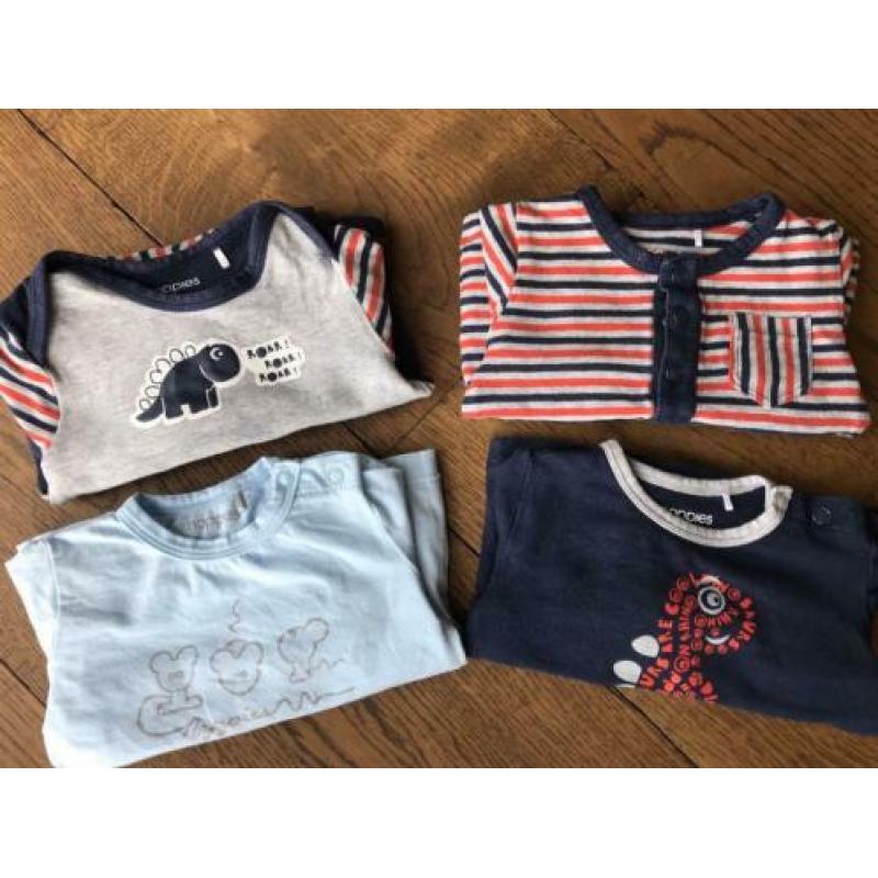 4 Noppies kledingsetjes blauw/grijs/rood