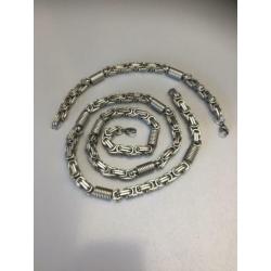 Mooie zware edelstalen koningsketting set