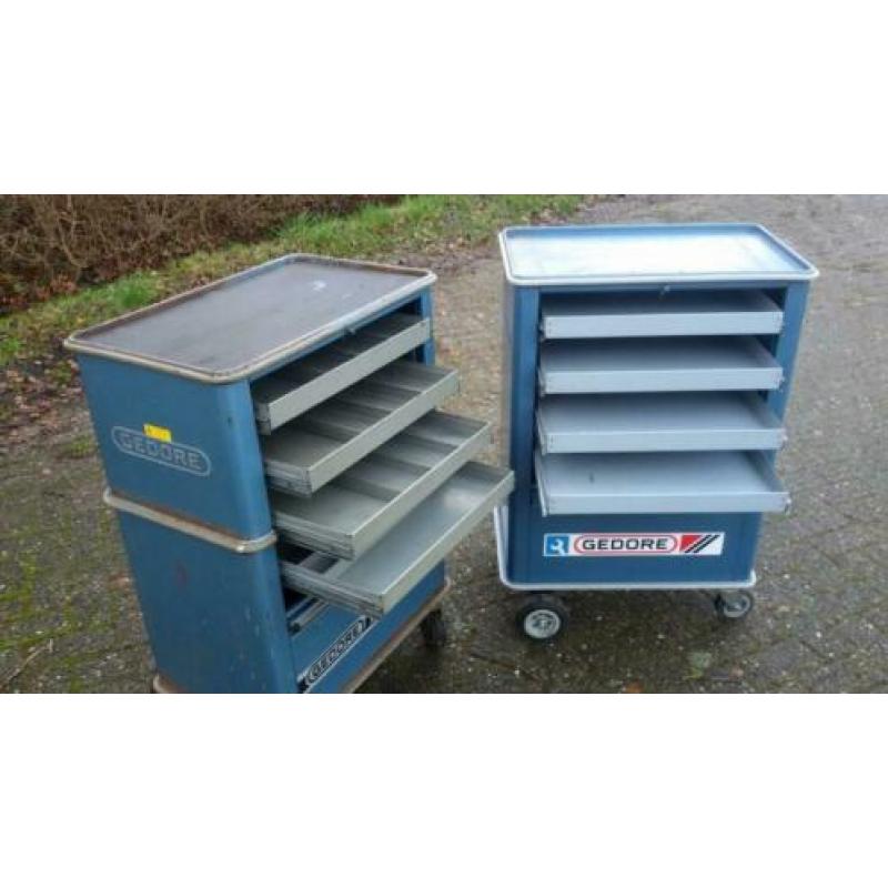 gereedschapwagen 2st GEDORE gereedschapkar 4ladig + bak ZGOH