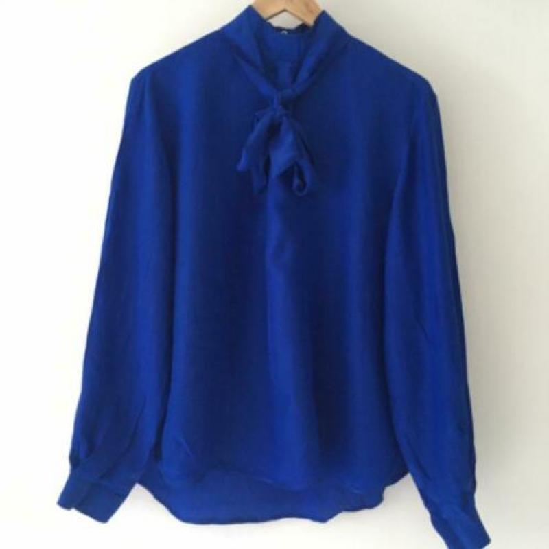 & Other stories kobalt blauw blouse 34 strik
