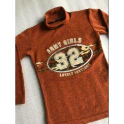 Maat 128 - lees army girls - oranje met print