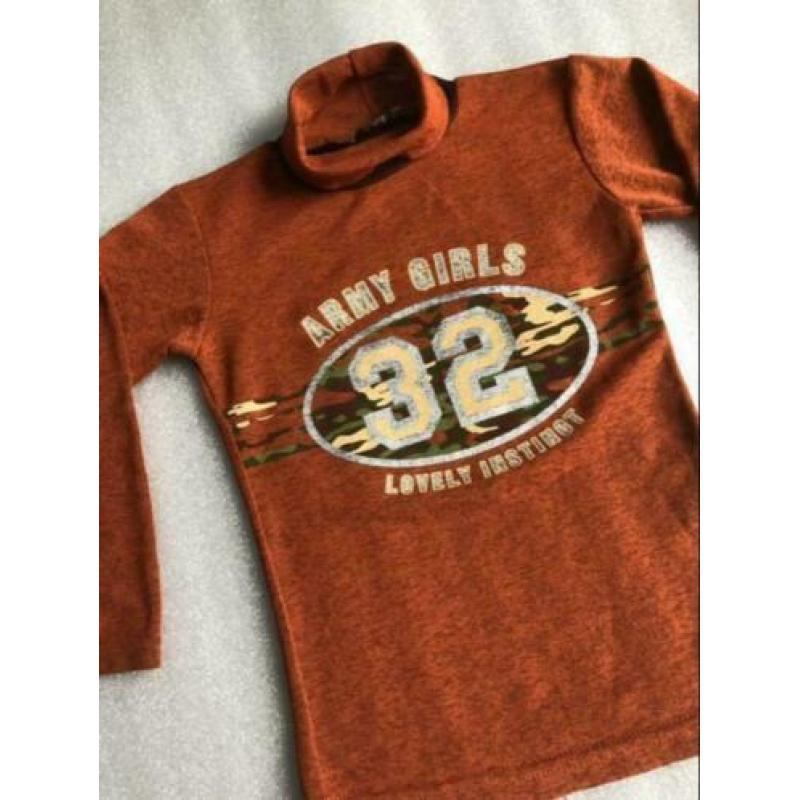 Maat 128 - lees army girls - oranje met print