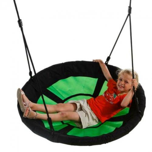 nest schommel rond groen/zwart, blauw/zwart