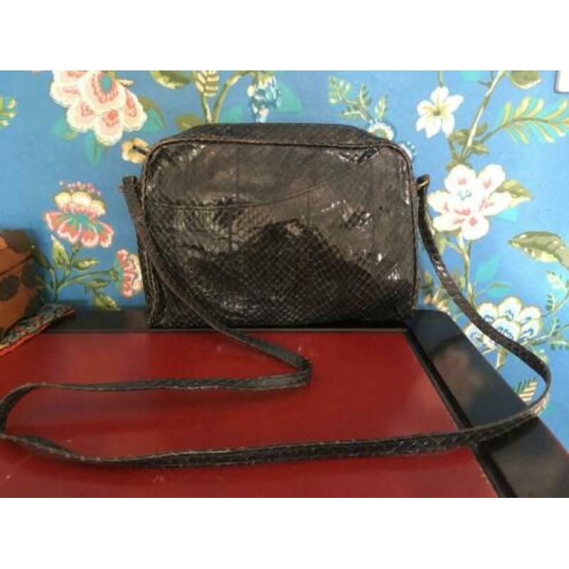 Vintage boho hippie festival retro oude slangenleder tasje
