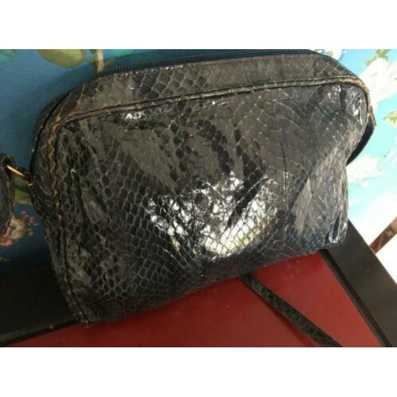Vintage boho hippie festival retro oude slangenleder tasje