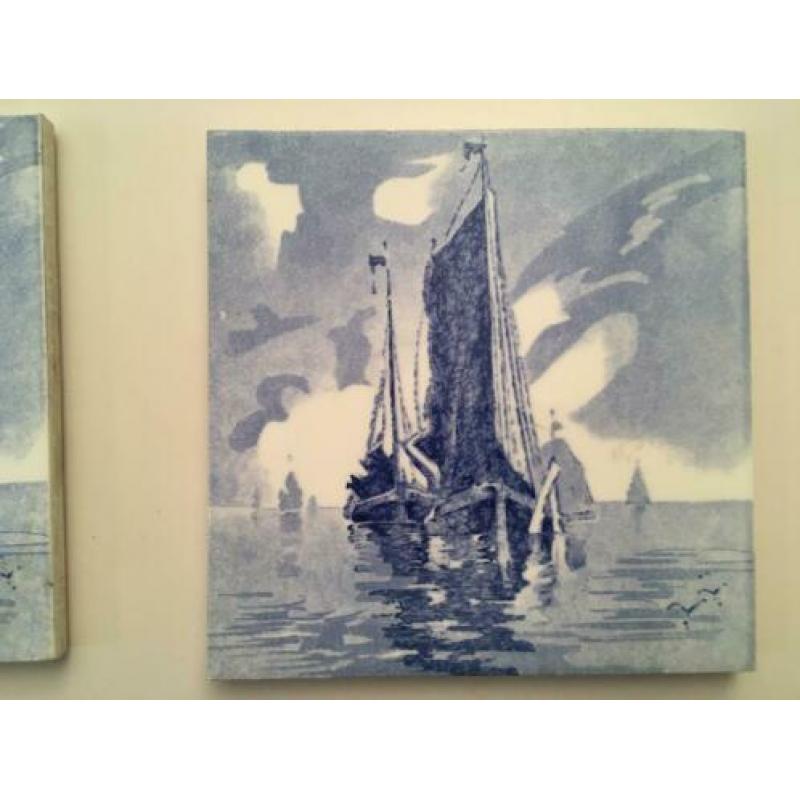 Antieken delfts blauwe tegels