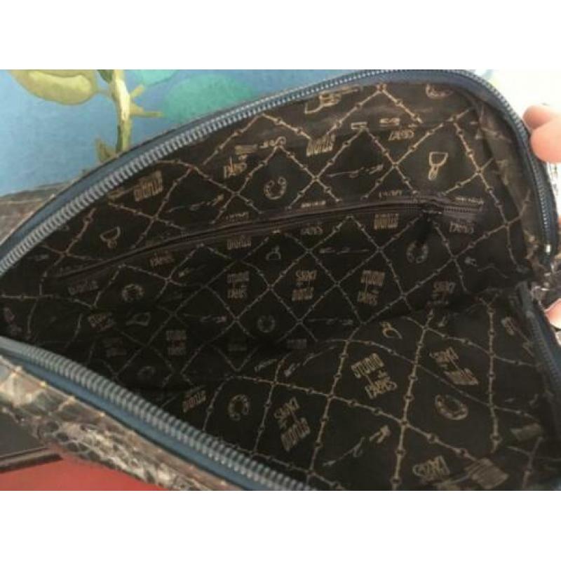 Vintage boho hippie festival retro oude slangenleder tasje