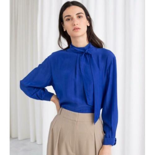 & Other stories kobalt blauw blouse 34 strik