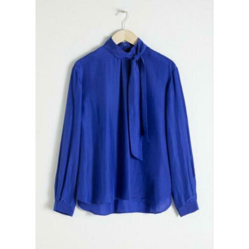 & Other stories kobalt blauw blouse 34 strik