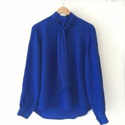 & Other stories kobalt blauw blouse 34 strik