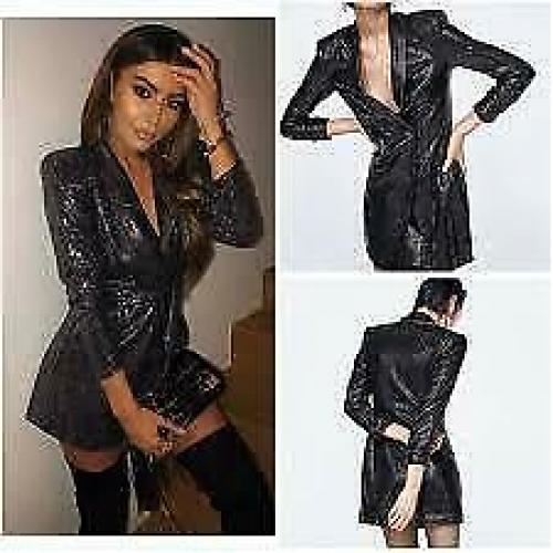 Zara blazer jurk pailletten maat xs zwart