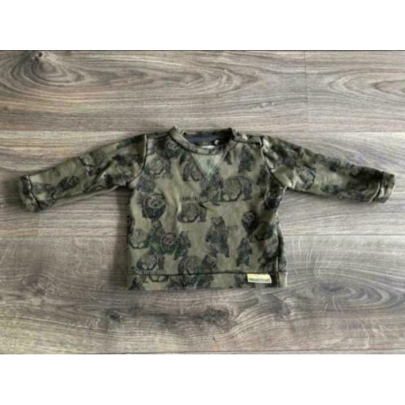 Stoer Moodstreet truitje khaki groen beren