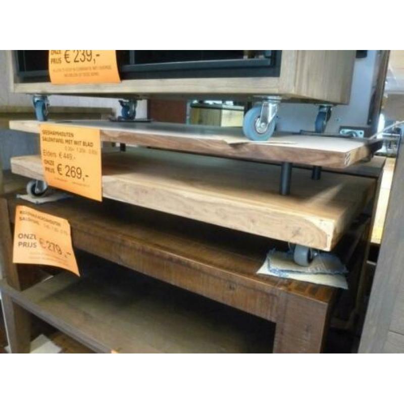 Nieuwe seeshamhouten salontafel van 120cm