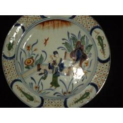 18°C. polychrome Delft Chinese decor earthenware mangaan