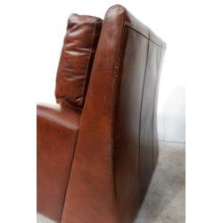 Twee Relax Leren Cognac Kleur Fauteuils