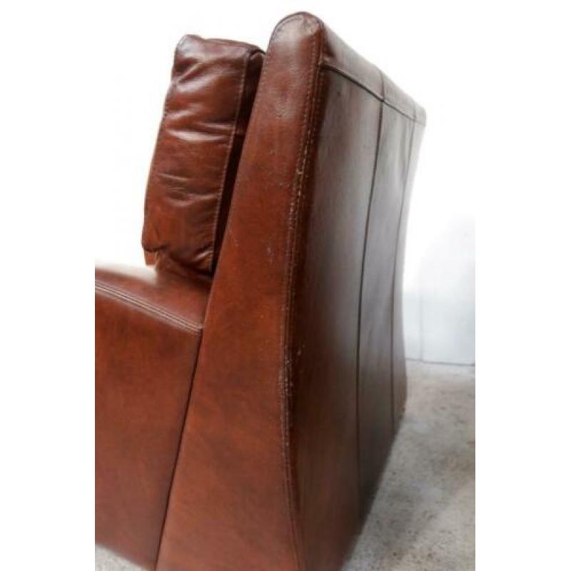 Twee Relax Leren Cognac Kleur Fauteuils