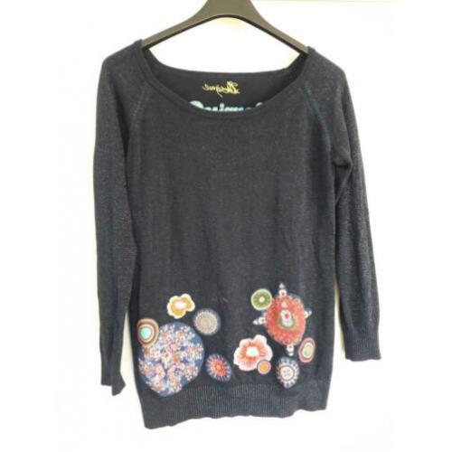 Desiqual mooie aparte trui donker blauw maat L