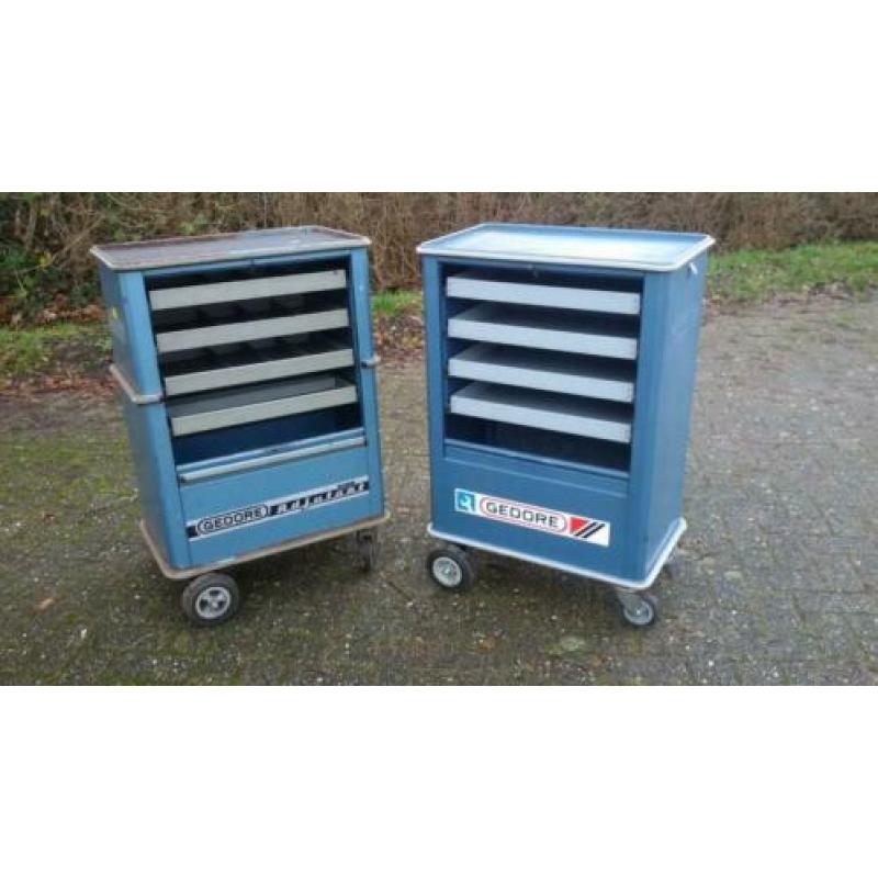 gereedschapwagen 2st GEDORE gereedschapkar 4ladig + bak ZGOH