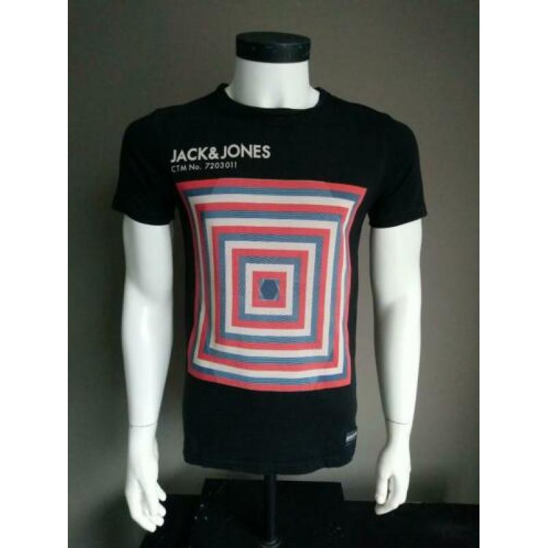 Jack and Jones shirt. Zwart met opdruk. Maat M.