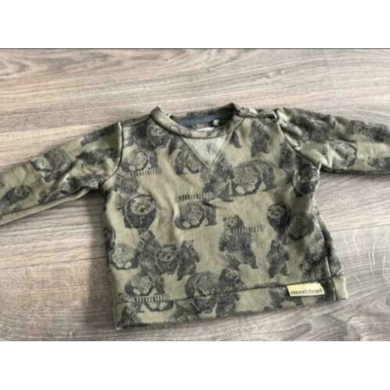 Stoer Moodstreet truitje khaki groen beren