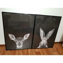 Prachtige design print van een konijn en een hert!