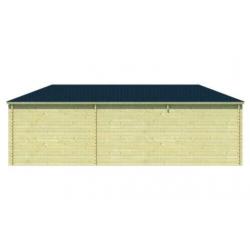 Tuinhuis-Blokhut Bertil met overkapping: 300+490x300cm