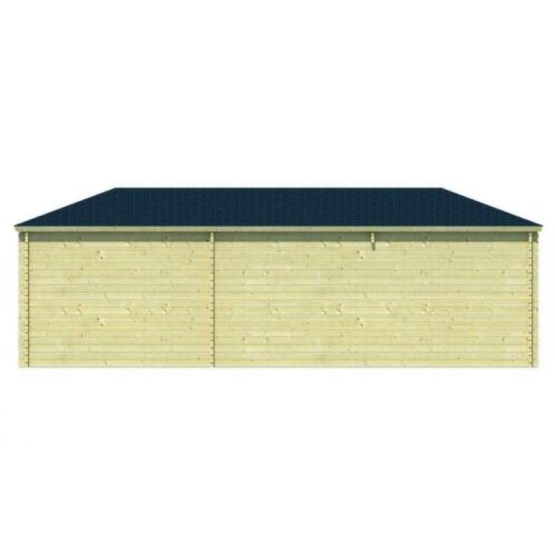 Tuinhuis-Blokhut Bertil met overkapping: 300+490x300cm
