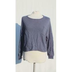 Stoere korte blauwe trui.Mt S.Merk Sparkle & Fade