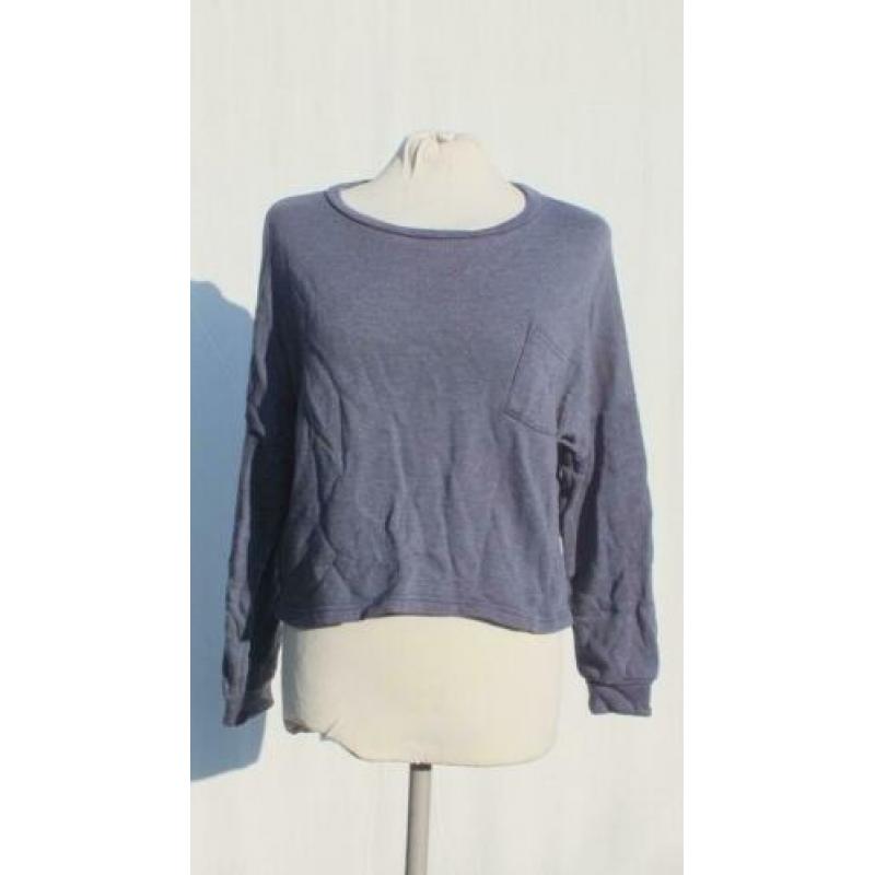 Stoere korte blauwe trui.Mt S.Merk Sparkle & Fade