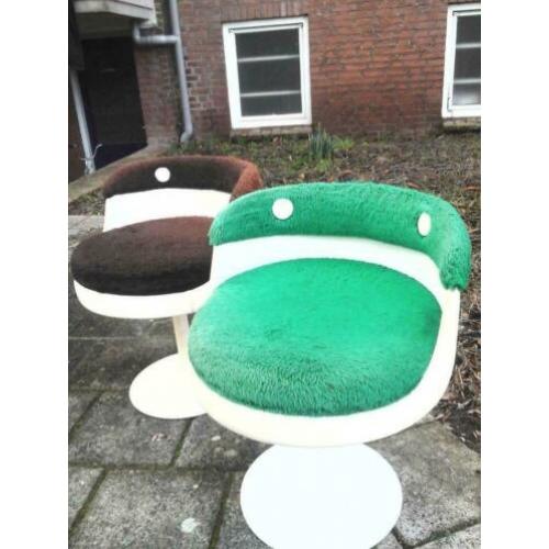 Pluche stoeltjes '70s ( Retro/Vintage/Design )