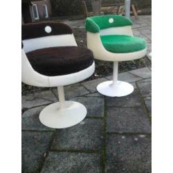 Pluche stoeltjes '70s ( Retro/Vintage/Design )