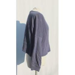 Stoere korte blauwe trui.Mt S.Merk Sparkle & Fade
