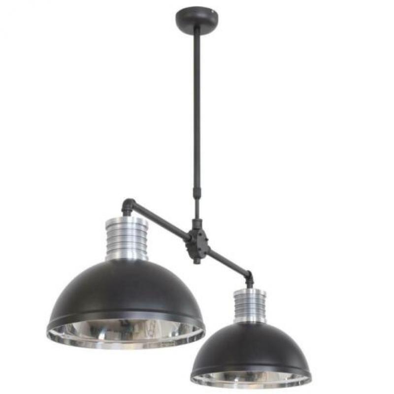 Zwarte industriele hanglamp 7671ZW