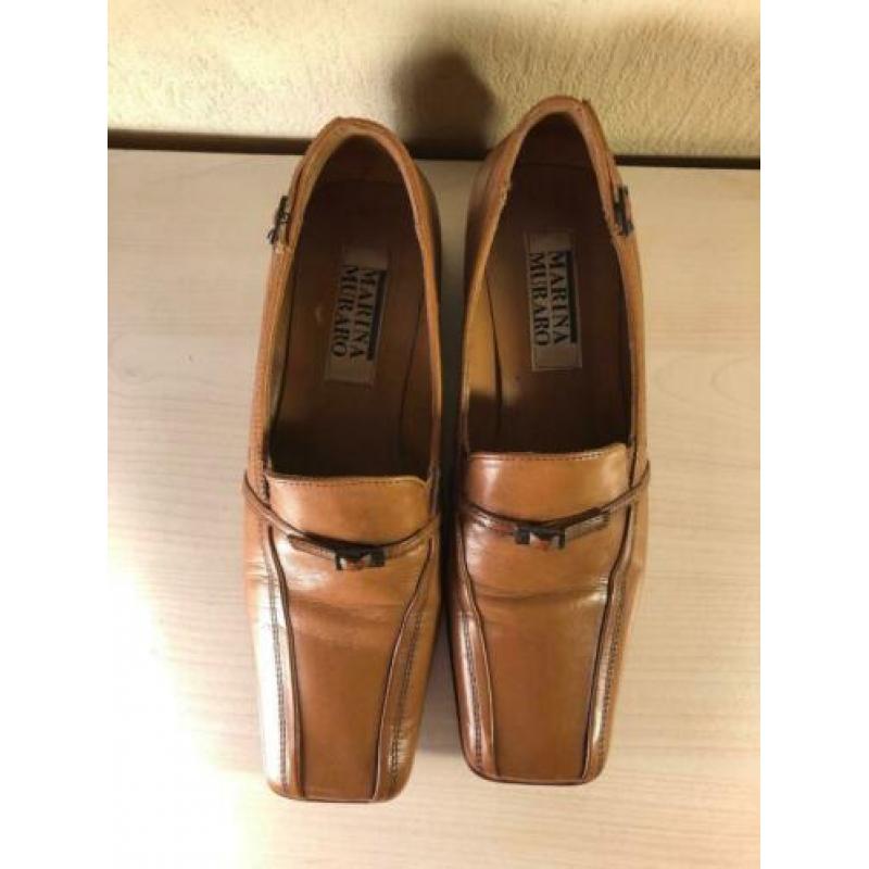 SCA13 Marina Muraro Zadelbruine Instappers 37 Vintage